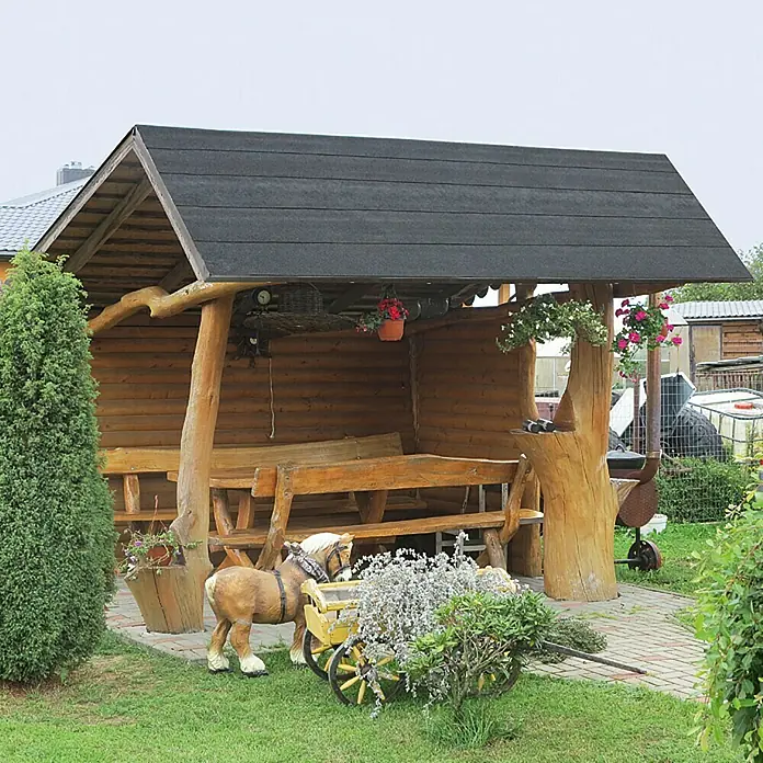 Bitumenska krovna ploča KSK - Crne boje, 5 x 0,5 m, Samoljepljivo, Pravokutno