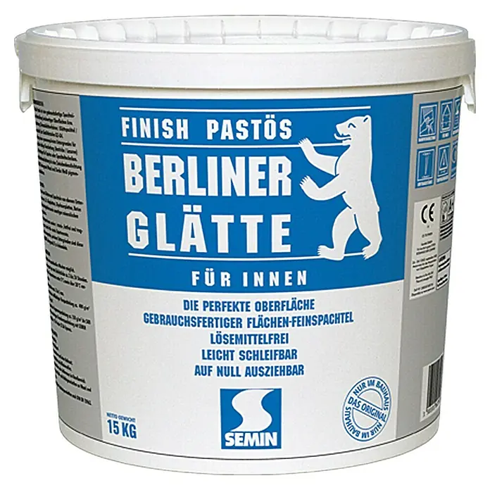 Berliner Glätte Flächen-Feinspachtel Berliner Glätte Finish Pastös - 15 kg - Vorderansicht