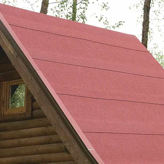 Bitumenska krovna ploča KSK - Crvene boje, 5 x 0,5 m, Samoljepljivo, Pravokutno - Živopisni prikaz