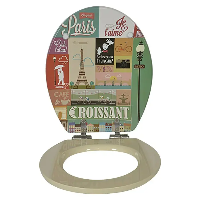 Poseidon WC-Sitz Parisienne - Mit Absenkautomatik, MDF, Abnehmbar, Mehrfarbig