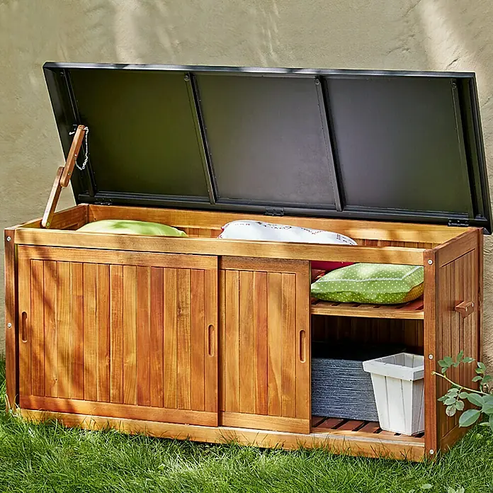 Sunfun Diana Garten-Aufbewahrungsbox - Braun, 157 x 61 x 73 cm, Holz