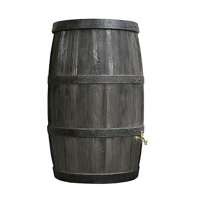Regentonne Burgund - Dunkelbraun, 500 l - Linke Seitenansicht