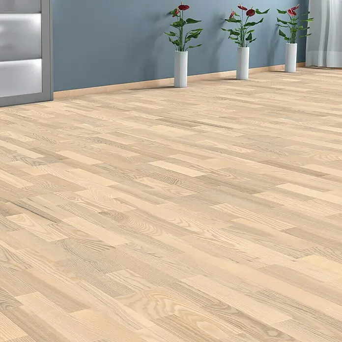 LOGOCLIC Gotovi parket Jasen bijeli - 1.100 x 180 x 11 mm, Brodski pod - Živopisni prikaz