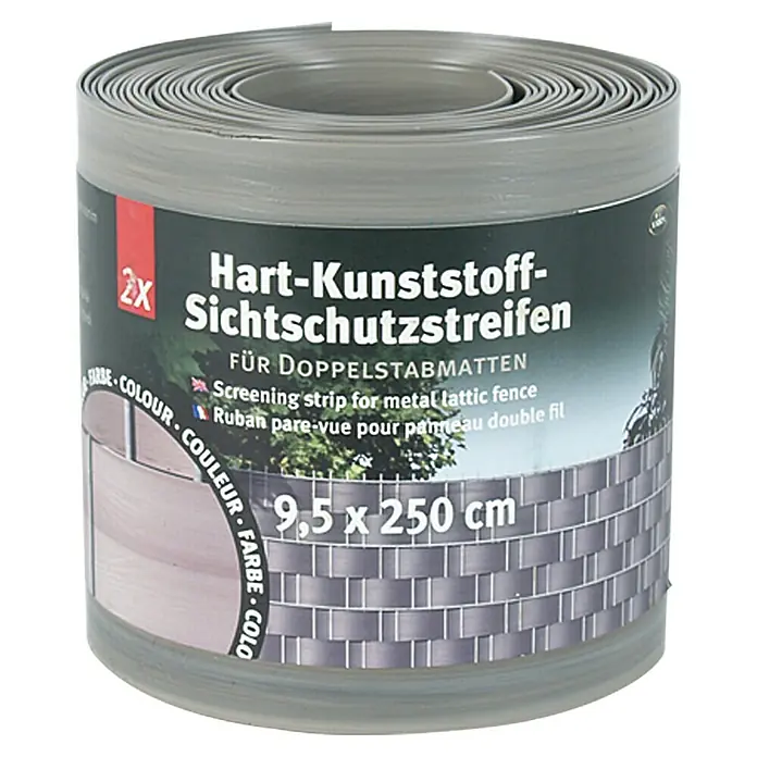 Videx Sichtschutzstreifen - Lärchengrau, 2 Stk., 200 x 9,5 cm - Vorderansicht