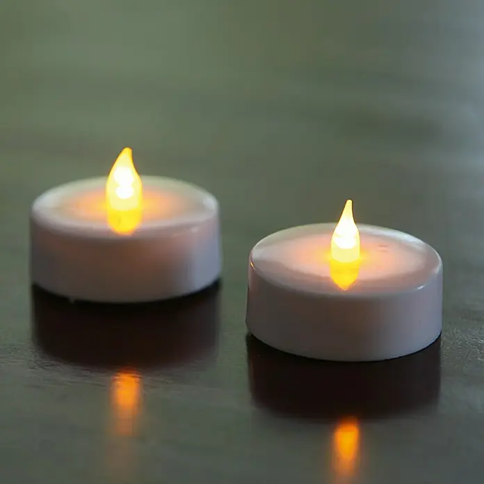 LED-Teelicht Maxi - Weiß, 2 Stk. - Vorderansicht