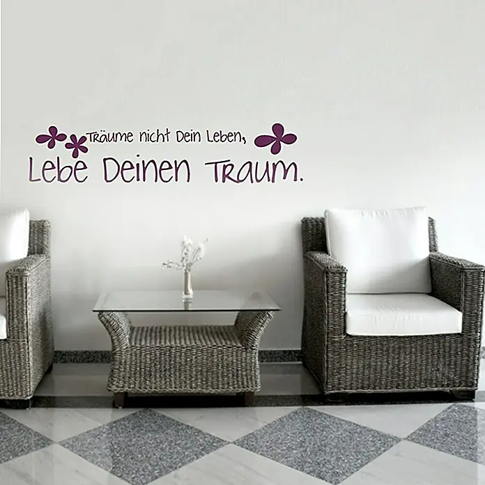Wandtattoo - Träume nicht dein Leben …, Aubergine, 118 x 26 cm