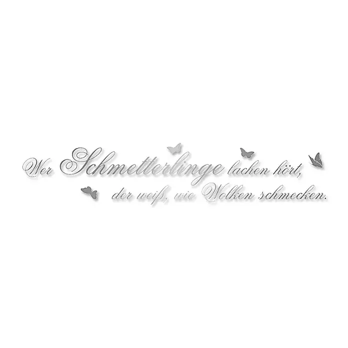 Wandtattoo - Schmetterlinge, Silber, 119 x 24 cm