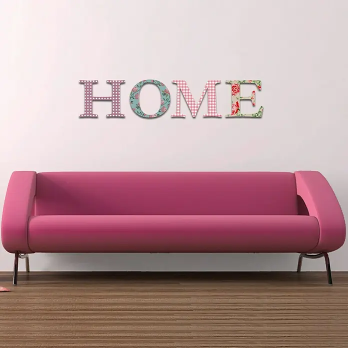 Wanddeko - Home, Bunt, 60 x 12 cm