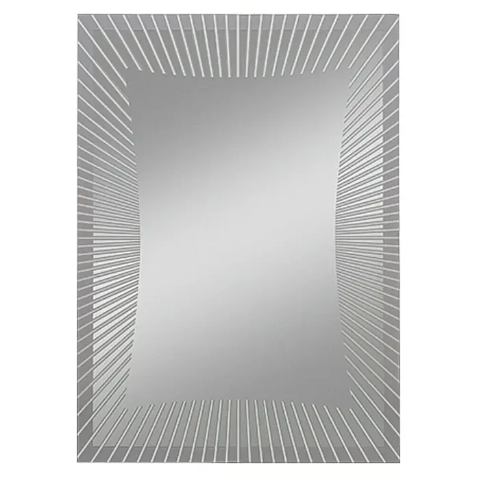Kristall-Form Siebdruckspiegel Input - 50 x 70 cm, Eckig - Vorderansicht