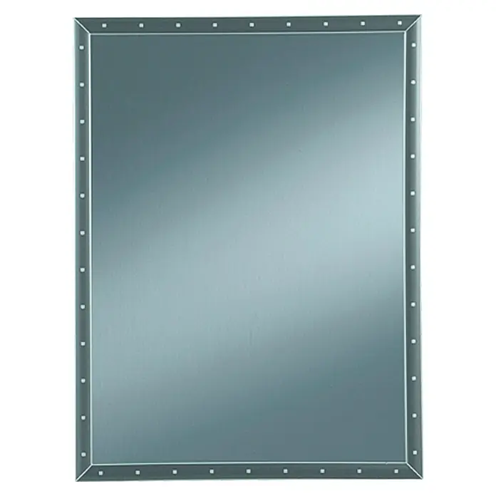 Kristall-Form Rahmenspiegel Mona - 60 x 80 cm, Grau - Vorderansicht