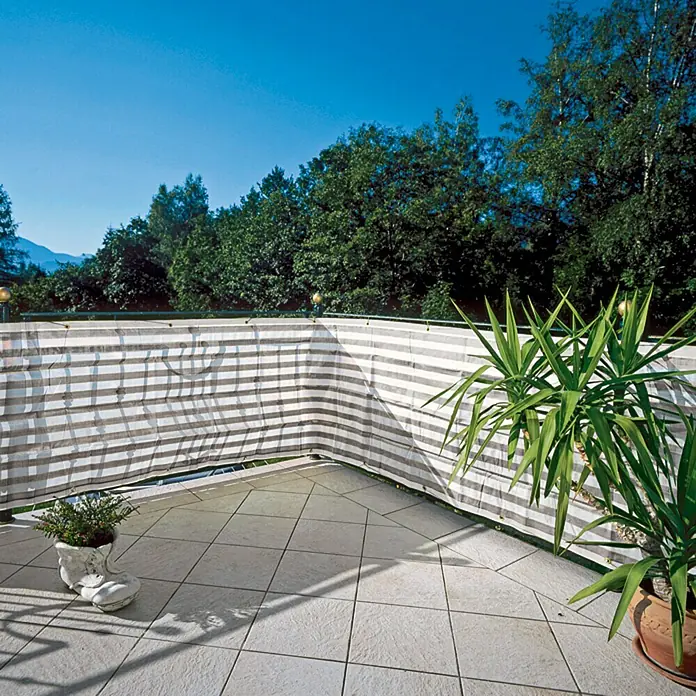 Windhager Balkonsichtschutz Sylt - 500 x 90 cm, Grau/Weiß