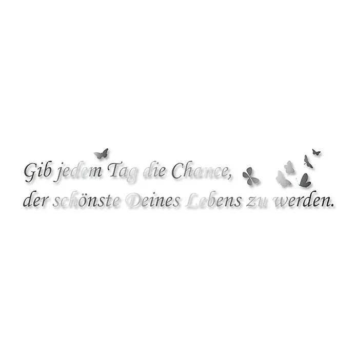 Wandtattoo - Gib jedem Tag die Chance …, Silber, 118 x 17 cm - Vorderansicht