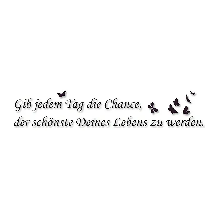 Wandtattoo - Gib jedem Tag die Chance …, Aubergine, 118 x 17 cm - Vorderansicht