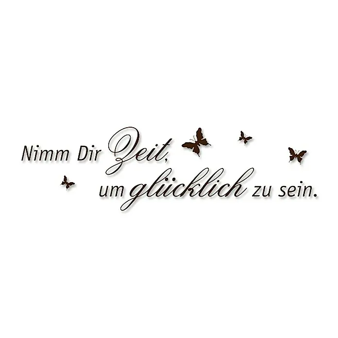 Wandtattoo - Nimm dir Zeit um glücklich …, Braun, 100 x 28 cm