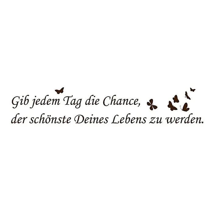 Wandtattoo - Gib jedem Tag die Chance …, Braun, 118 x 17 cm - Vorderansicht