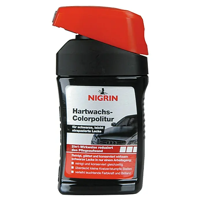 Nigrin Hartwachs-Farbpolitur - Schwarz, 300 ml - Vorderansicht