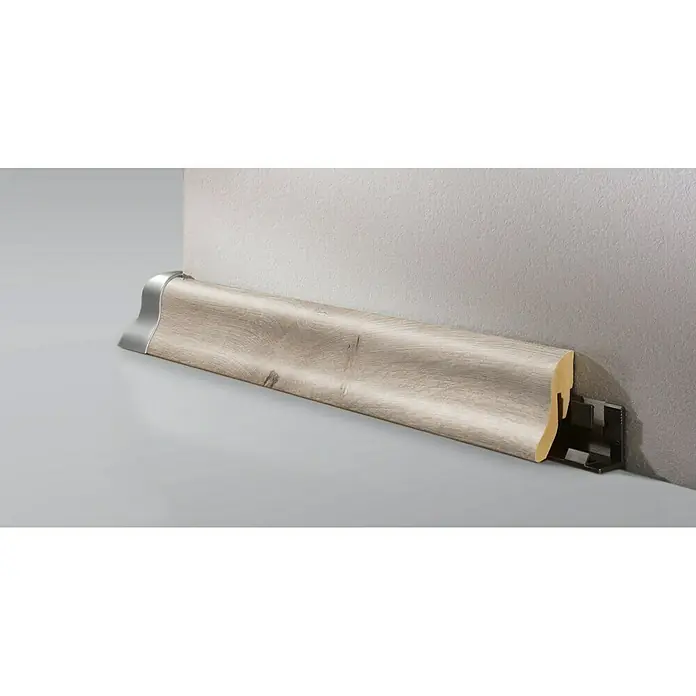 LOGOCLIC Podna kutna lajsna K40 hrast Granada - 2,6 m x 22 mm x 40 mm, Vitičasti oblik - Živopisni prikaz