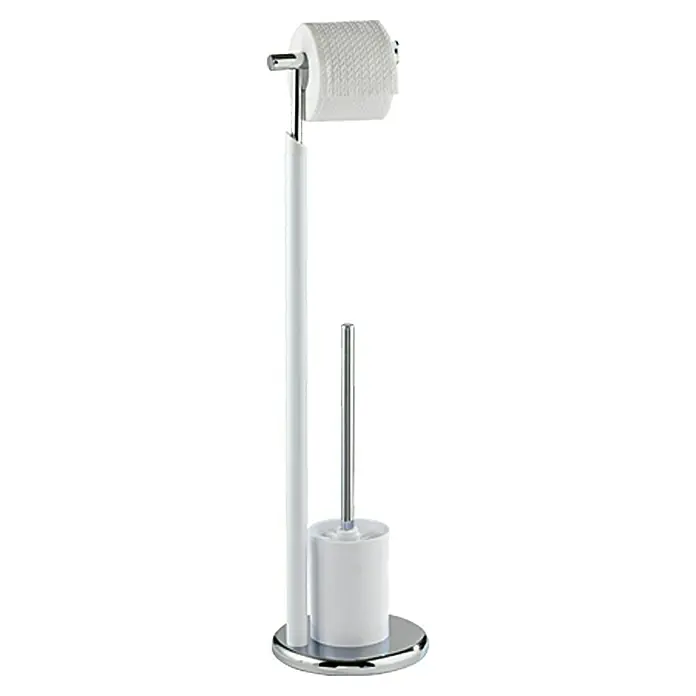 Venus Conjunto de escobillero y portarrollos - Blanco, Metal, Altura: 72,5 cm