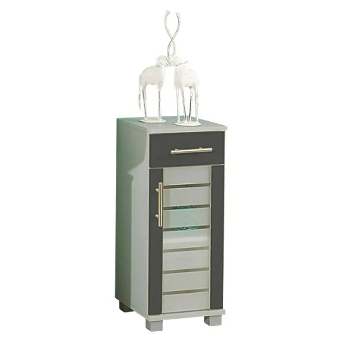 Schildmeyer Niko Unterschrank - 30 x 32,5 x 75 cm, Silber/Anthrazit - Linke Seitenansicht