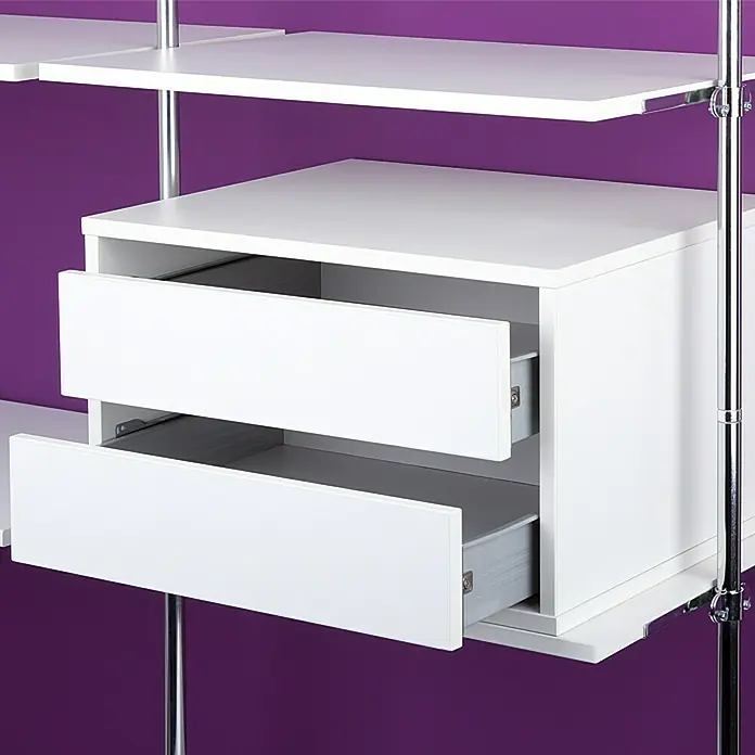 Room Plaza Inside Smart Schubkastenblock - Anzahl Schubladen: 2 Stk., 600 x 366 mm, Tiefe: 500 mm, Weiß - Rechte Seitenansicht