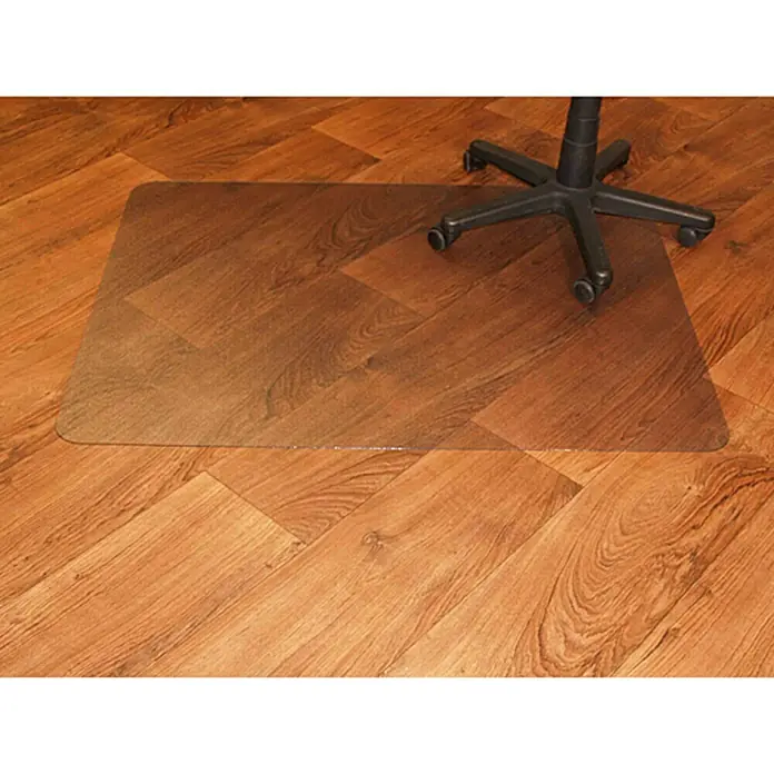 Bodenschutzmatte - 120 x 90 cm, Ohne Noppen, Transparent