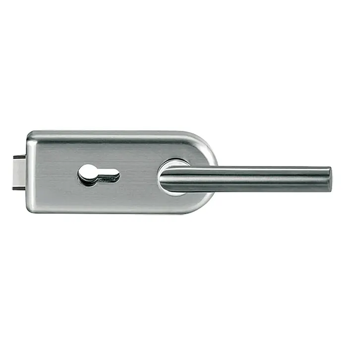 Diamond Doors Glastürbeschlag Sky PZ - Edelstahloptik, Bandbohrung/Bänder: Studio 2-teilig, Verschließbar - Vorderansicht