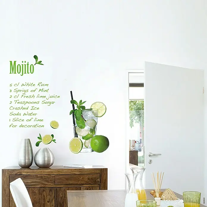 Komar Dekosticker - Mojito, Gelb/Grün, 100 x 70 cm