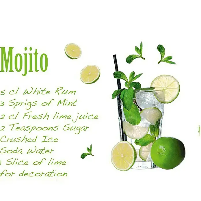 Komar Dekosticker - Mojito, Gelb/Grün, 100 x 70 cm - Vorderansicht