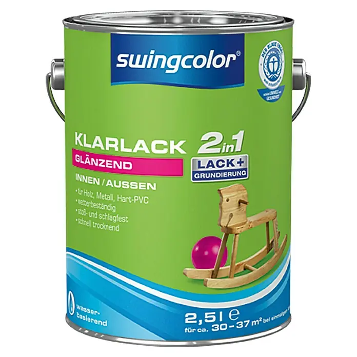 swingcolor 2in1 Klarlack - Farblos, 2,5 l, Glänzend - Vorderansicht