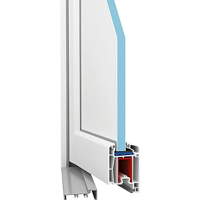 Solid Elements Kunststoffhaustür KF-03 - 110 x 210 cm, DIN Anschlag: Links, Anthrazit/Weiß