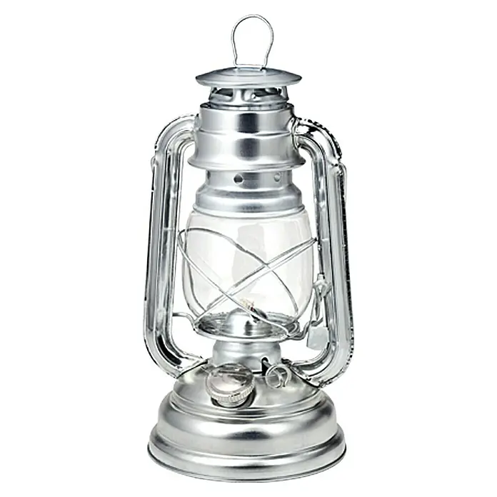 Olielamp - Zilver, Hoogte: 25 cm