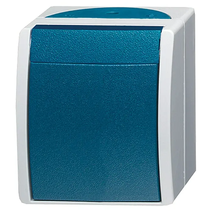 Busch-Jaeger Ocean Taster - Blaugrün, Grau, Aufputz, IP44 - Vorderansicht