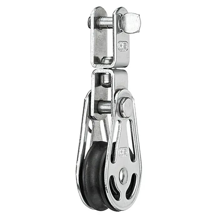 Sprenger Block - 6 mm, Mit Wirbel, Gleitlager, 25 x 9,2 mm, Arbeitslast: 175 kg, 1 Rolle - Linke Seitenansicht