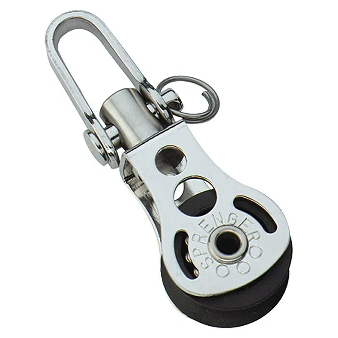 Sprenger Micro-XS-Block - 6 mm, Mit Wirbel, Kugellager, 1 Rolle - Linke Seitenansicht