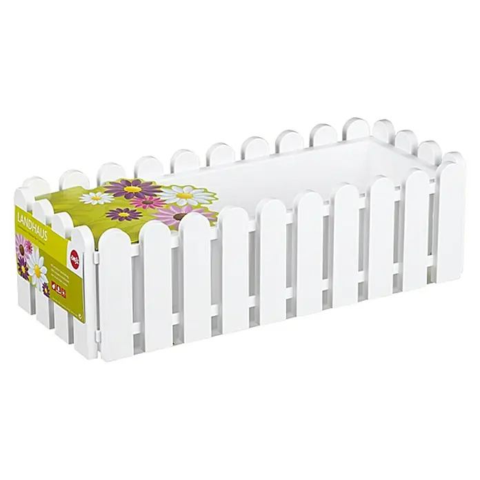 Poétic Landhaus Bewässerungsbalkonkasten Aqua Comfort - Max. Außenlänge: 75 cm, Weiß