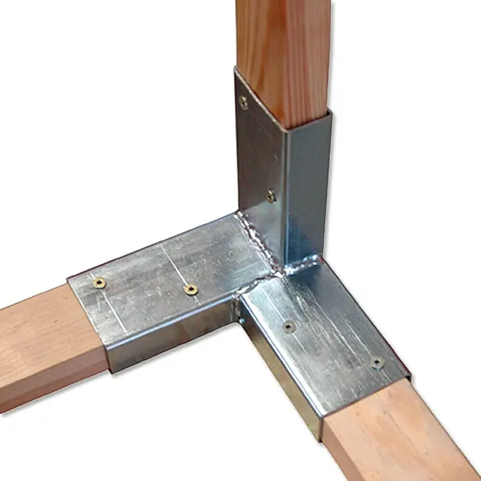 Holzverbinder-Set - Stahl, Verzinkt, 8 Stk. - Vorderansicht
