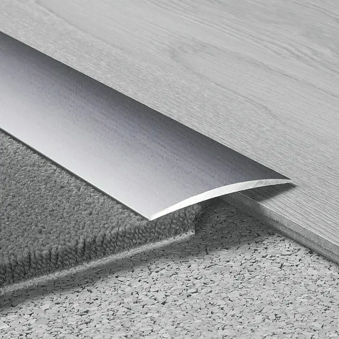 LOGOCLIC Prijelazni profil - Mat plemeniti čelik, 1 m x 30 mm x 3,9 mm, Vrsta montaže: Vijci - Detaljan prikaz