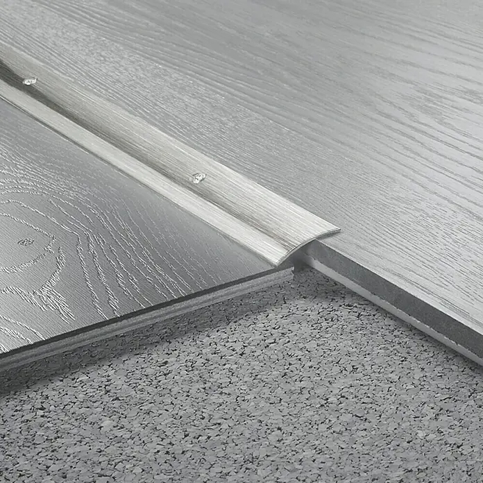 LOGOCLIC Prijelazni profil - Mat plemeniti čelik, 0,9 m x 30 mm x 3,5 mm, Vrsta montaže: Vijci, Upušteno u sredini, perforirano - Detaljan prikaz