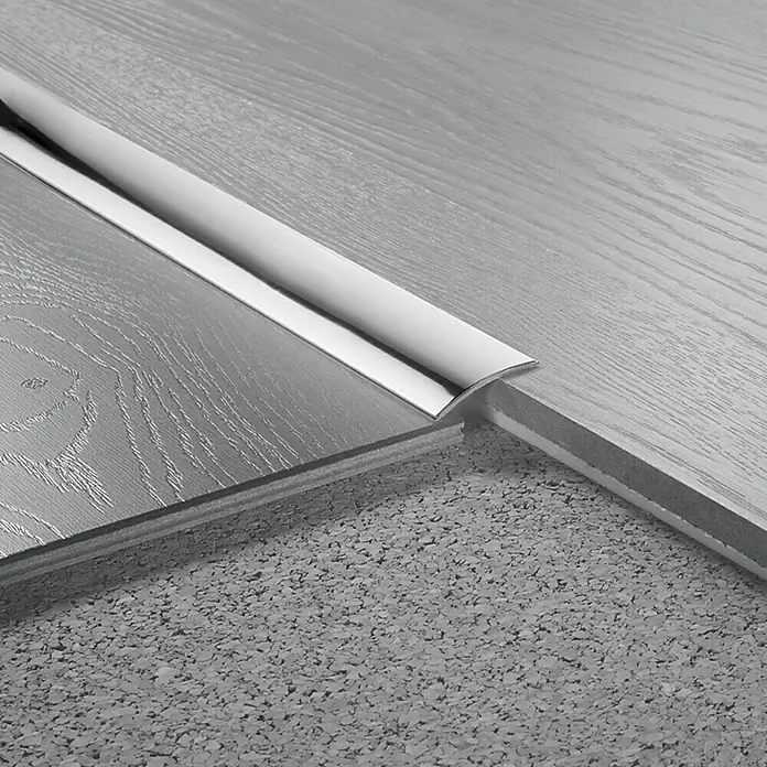 LOGOCLIC Prijelazni profil - Sjajni plemeniti čelik, 0,9 m x 30 mm x 3,5 mm, Vrsta montaže: Lijepljenje, Nebušeno - Detaljan prikaz