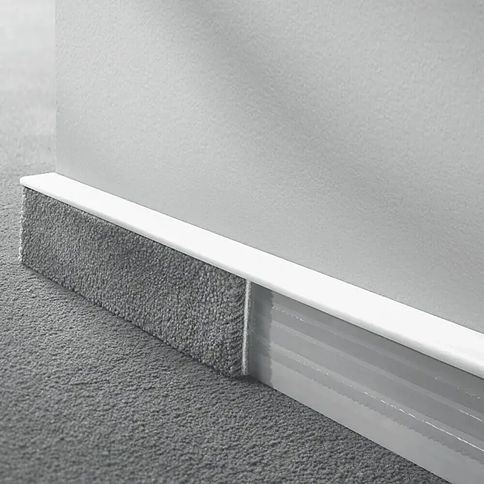 LOGOCLIC Zidna lajsna za tepih TSL - Bijele boje, 2,5 m x 16 mm x 55 mm