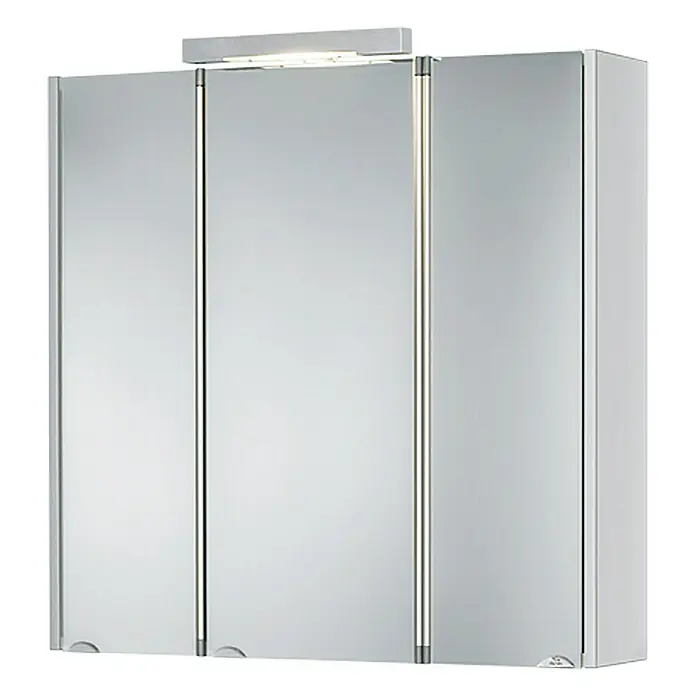 Jokey Spiegelschrank Mandiol III - B x H: 75 x 75 cm, Mit Beleuchtung, MDF, Weiß