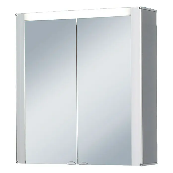 Jokey Spiegelschrank Tromsö - B x H: 63 x 69 cm, Mit Beleuchtung, MDF, Aluminium