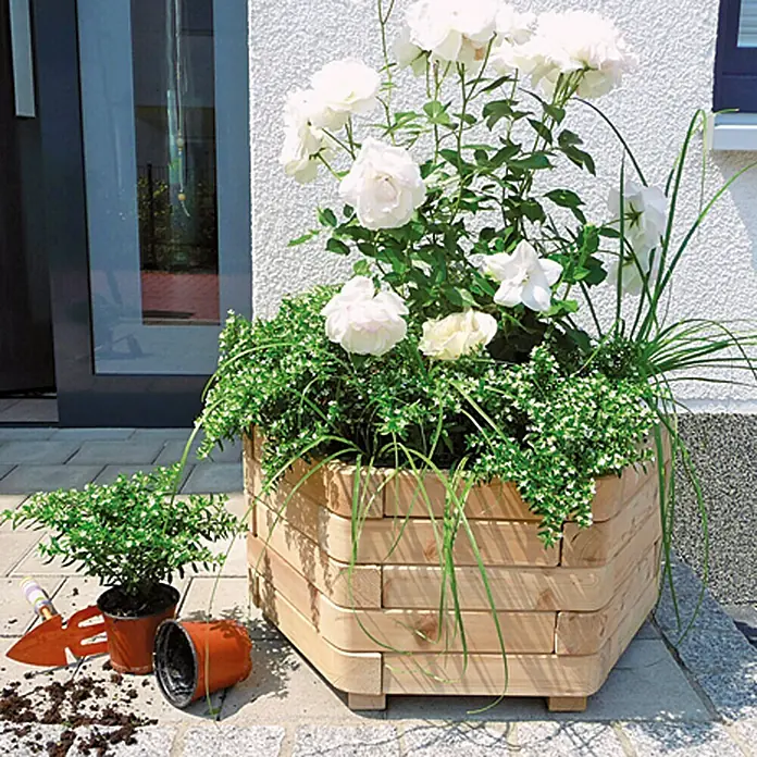 Pflanztopf - Außenmaß (Ø x H): 60 x 31 cm, Holz
