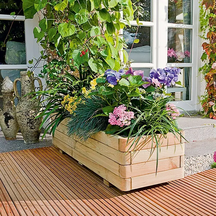 Pflanzkasten - Außenmaß (L x B x H): 40 x 120 x 29 cm, Holz
