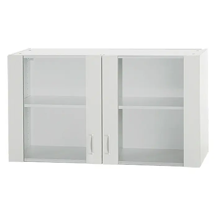 Gornji ormarić sa staklom Klassik 50 - 34,9 x 100 x 57,6 cm, Bijele boje - Pogled sprijeda