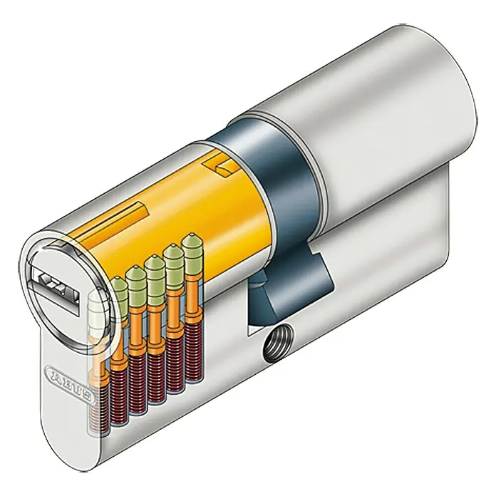 Abus Profilzylinder D6X - Baulänge innen: 30 mm, Baulänge außen: 35 mm, Anzahl Schlüssel: 5 Stk.