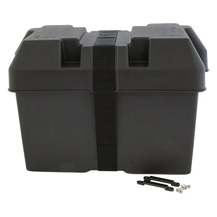 Talamex Batteriekasten - Schwarz, Innenmaß: 390 x 185 x 200 mm - Vorderansicht