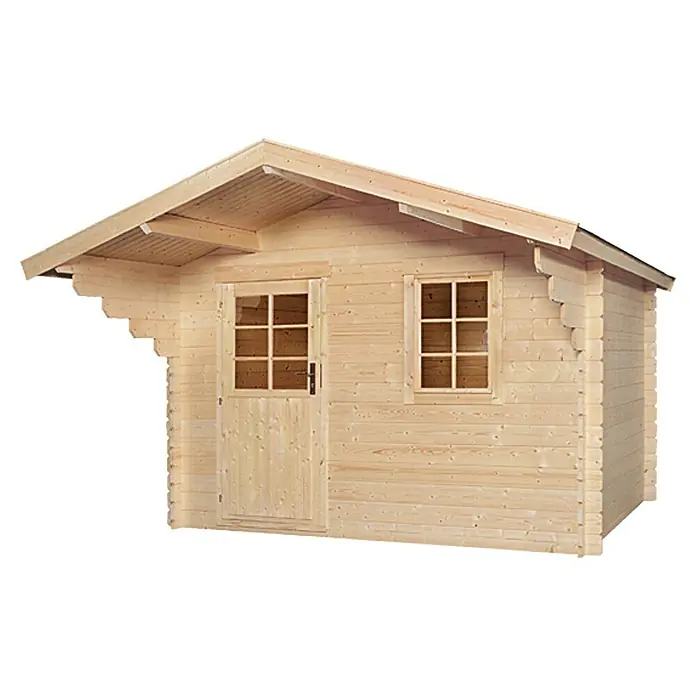 Caseta de madera Stockholm 3 - Madera, Área: 7,5 m², Espesor de pared: 44 mm - Vista frontal