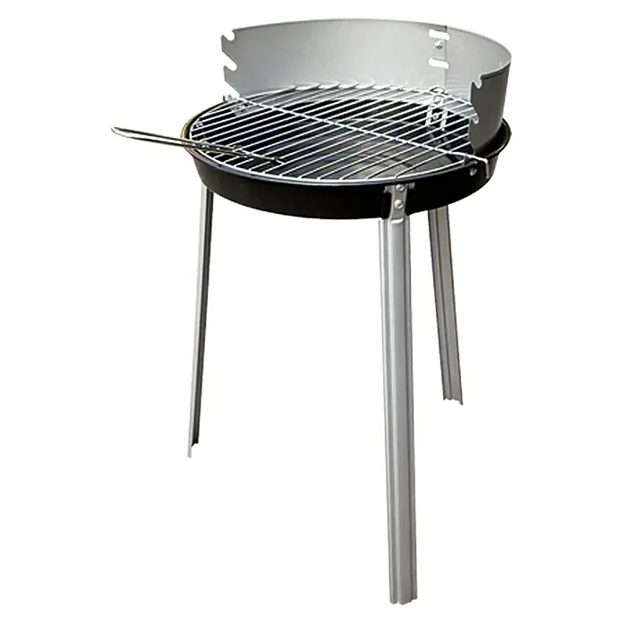Grillstar Okrugli roštilj Denver - Crne-srebrne boje, Dimenzija rešetke za pečenje: Ø 34 cm