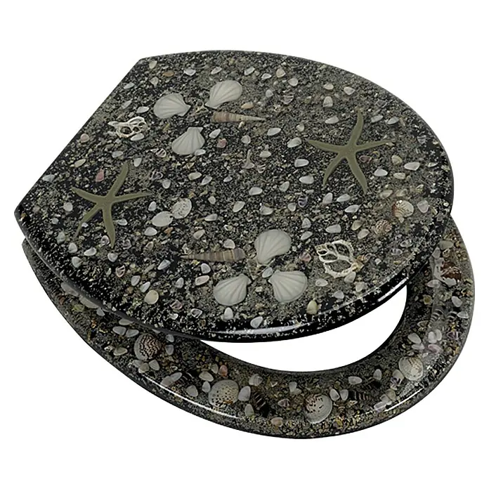 Poseidon WC-Sitz Concha - Polyresin, Schwarz